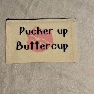 NWOT Pucker up buttercup makeup bag